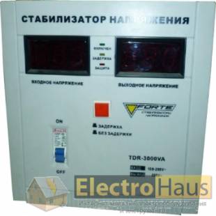 Стабилизатор напряжения однофазный FORTE TDR-3000VA